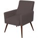 Kit 02 Poltronas Decorativas Para Sala de Estar e Recepção Maria W01 Pés Palito Suede Marrom - Lyam Decor