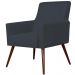 Kit 02 Poltronas Decorativas Para Sala de Estar e Recepção Maria W01 Pés Palito Suede Preto - Lyam Decor