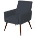 Kit 02 Poltronas Decorativas Para Sala de Estar e Recepção Maria W01 Pés Palito Suede Preto - Lyam Decor