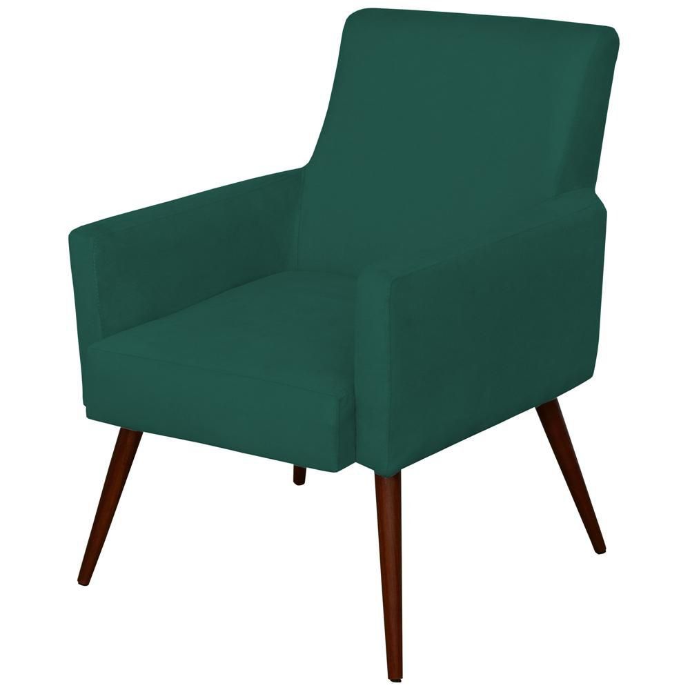 Kit 02 Poltronas Decorativas Para Sala de Estar e Recepção Maria W01 Pés Palito Verde Musgo - Lyam Decor