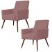 Kit 02 Poltronas Decorativas Para Sala de Estar e Recepção Maria W01 Suede Rosê - Lyam Decor