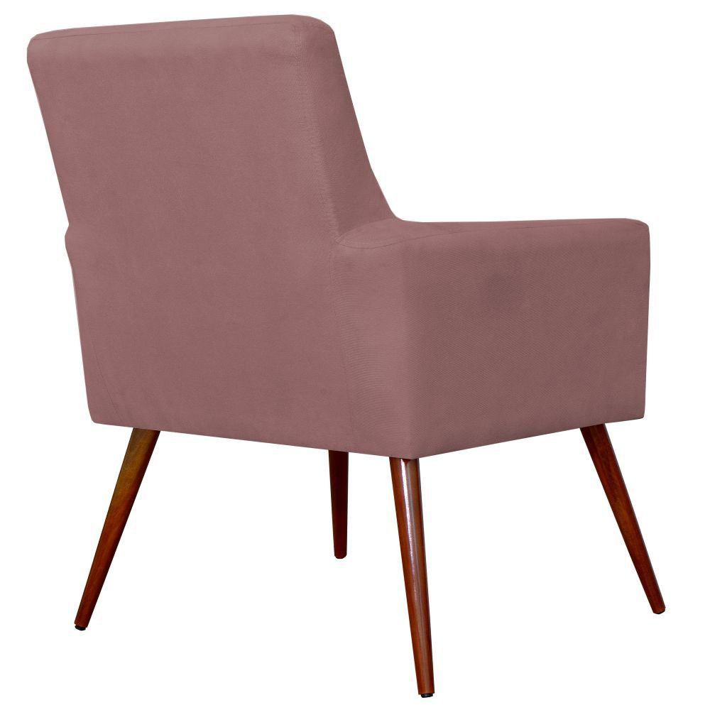 Kit 02 Poltronas Decorativas Para Sala de Estar e Recepção Maria W01 Suede Rosê - Lyam Decor