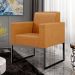 Kit 02 Poltronas Decorativas Sala Base fixa Metal Helô L02 Couríssimo Whisky - Lyam Decor