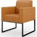 Kit 02 Poltronas Decorativas Sala Base fixa Metal Helô L02 Couríssimo Whisky - Lyam Decor