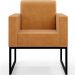 Kit 02 Poltronas Decorativas Sala Base fixa Metal Helô L02 Couríssimo Whisky - Lyam Decor