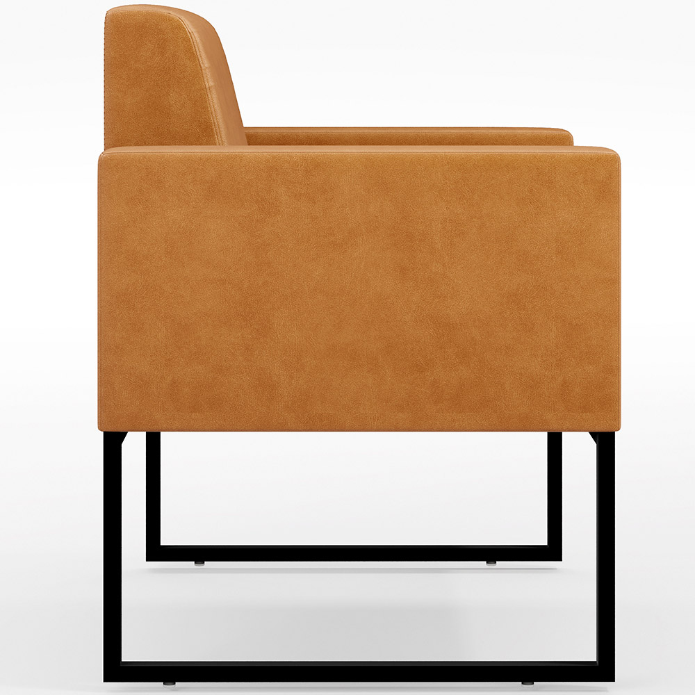 Kit 02 Poltronas Decorativas Sala Base fixa Metal Helô L02 Couríssimo Whisky - Lyam Decor