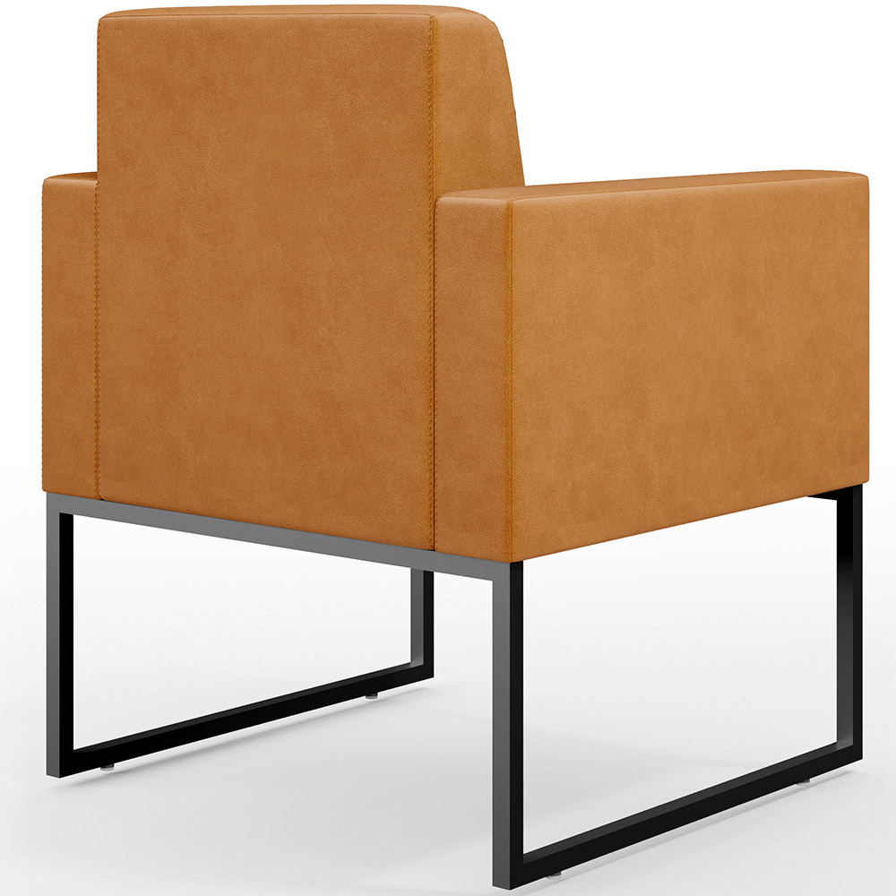 Kit 02 Poltronas Decorativas Sala Base fixa Metal Helô L02 Couríssimo Whisky - Lyam Decor