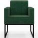 Kit 02 Poltronas Decorativas Sala Base fixa Metal Helô L02 Facto Verde Musgo - Lyam Decor