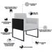 Kit 02 Poltronas Decorativas Sala Base fixa Metal Helô L02 Linho Cinza Couríssimo Preto - Lyam Decor