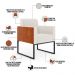 Kit 02 Poltronas Decorativas Sala Base fixa Metal Helô L02 Linho Cru Couríssimo Camel - Lyam Decor