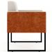 Kit 02 Poltronas Decorativas Sala Base fixa Metal Helô L02 Linho Cru Couríssimo Camel - Lyam Decor