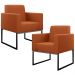 Kit 02 Poltronas Decorativas Sala Base fixa Metal Helô L02 Tecido Terracota - Lyam Decor