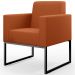 Kit 02 Poltronas Decorativas Sala Base fixa Metal Helô L02 Tecido Terracota - Lyam Decor