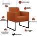 Kit 02 Poltronas Decorativas Sala Base fixa Metal Helô L02 Tecido Terracota - Lyam Decor