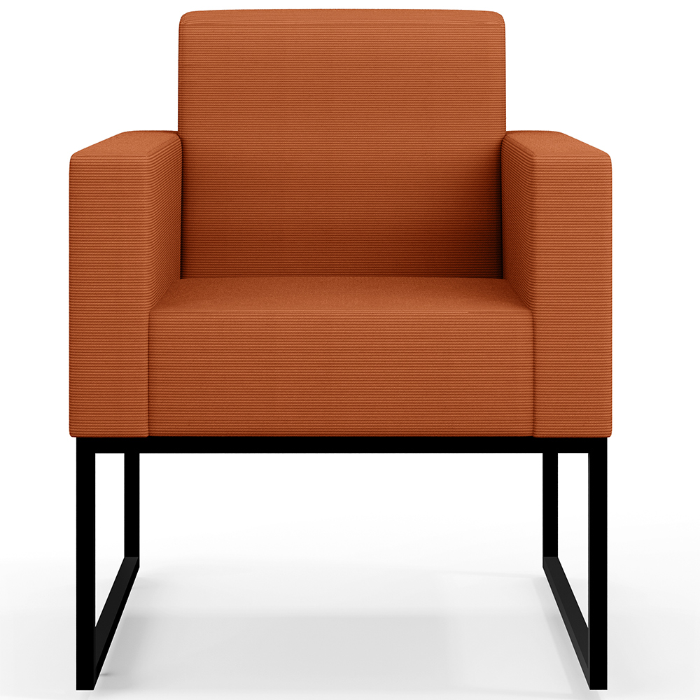 Kit 02 Poltronas Decorativas Sala Base fixa Metal Helô L02 Tecido Terracota - Lyam Decor