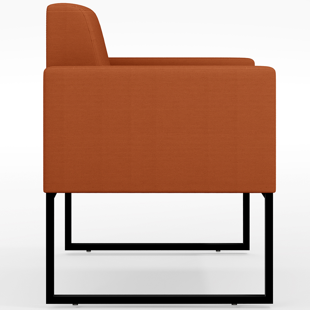 Kit 02 Poltronas Decorativas Sala Base fixa Metal Helô L02 Tecido Terracota - Lyam Decor