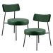 Kit 02 Poltronas Decorativas Sala De Estar Base Fixa Londres F01 Couríssimo Verde Musgo - Lyam Decor