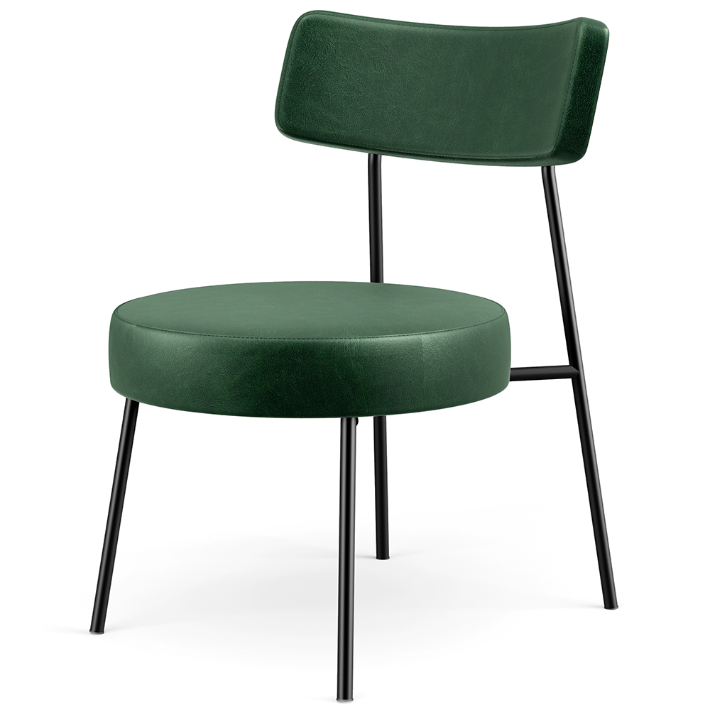 Kit 02 Poltronas Decorativas Sala De Estar Base Fixa Londres F01 Couríssimo Verde Musgo - Lyam Decor