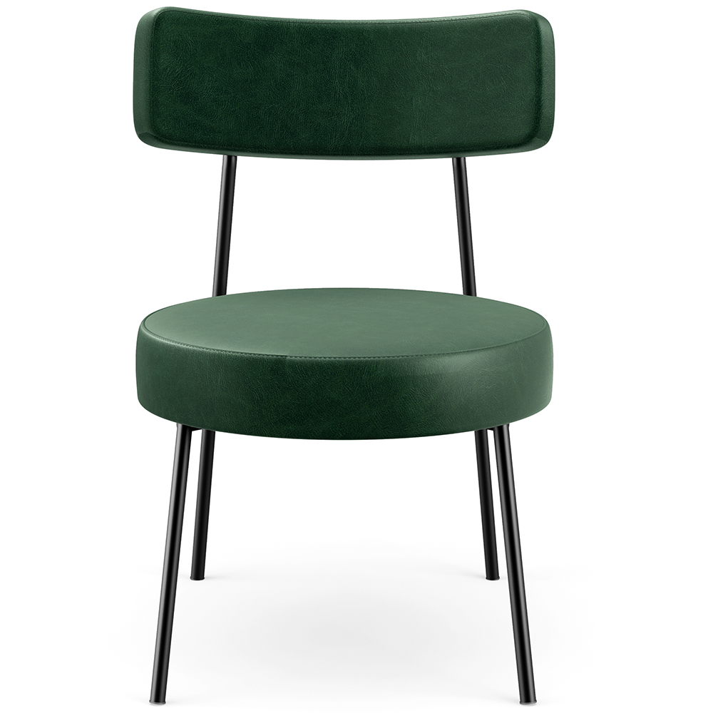 Kit 02 Poltronas Decorativas Sala De Estar Base Fixa Londres F01 Couríssimo Verde Musgo - Lyam Decor