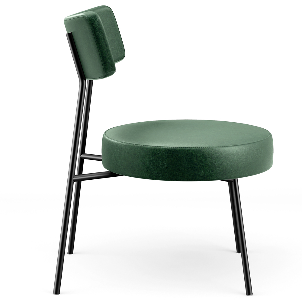 Kit 02 Poltronas Decorativas Sala De Estar Base Fixa Londres F01 Couríssimo Verde Musgo - Lyam Decor