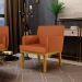 Kit 02 Poltronas Decorativas Sala De Estar Beatriz Base Mel W01 Tecido Terracota - Lyam Decor