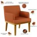 Kit 02 Poltronas Decorativas Sala De Estar Beatriz Base Mel W01 Tecido Terracota - Lyam Decor