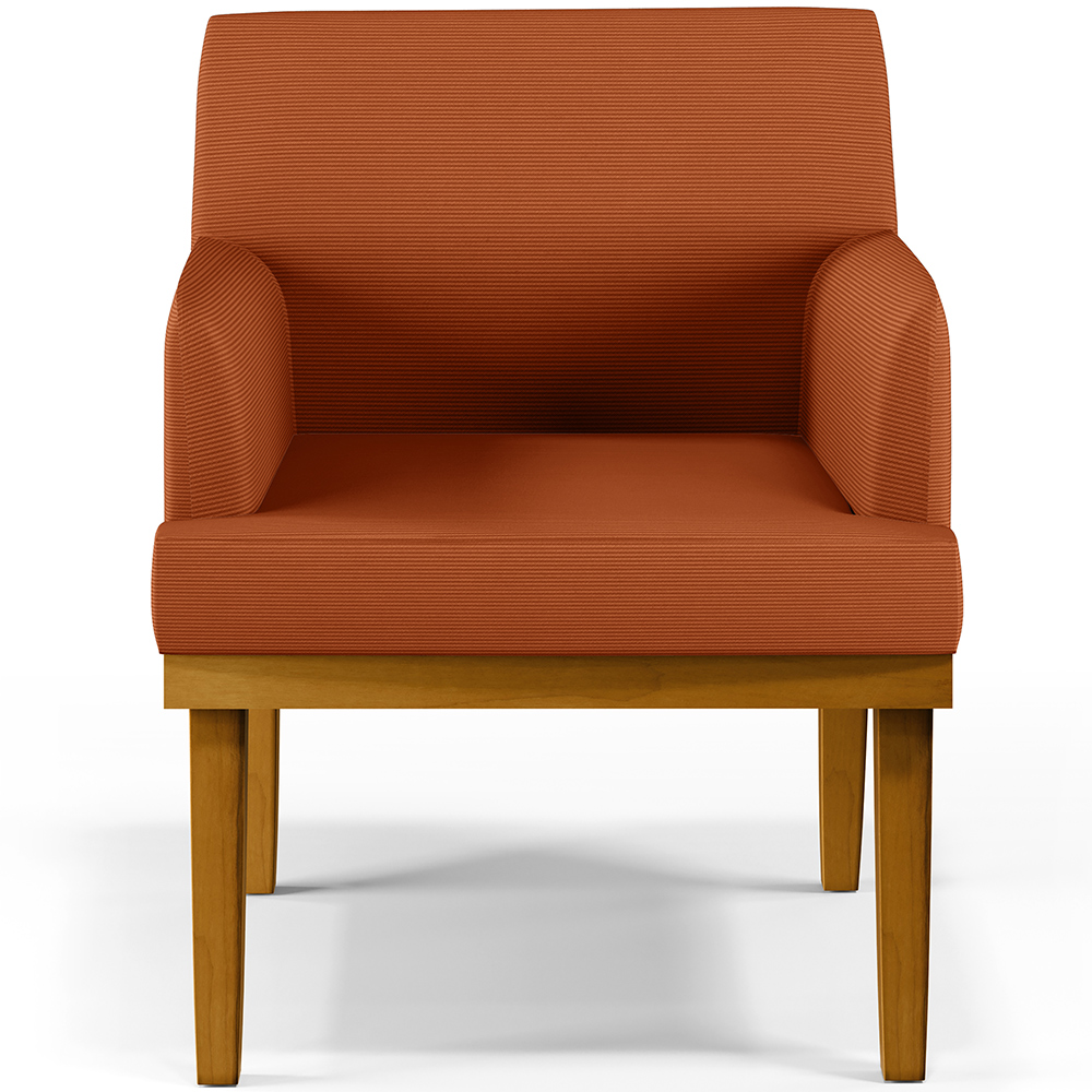 Kit 02 Poltronas Decorativas Sala De Estar Beatriz Base Mel W01 Tecido Terracota - Lyam Decor