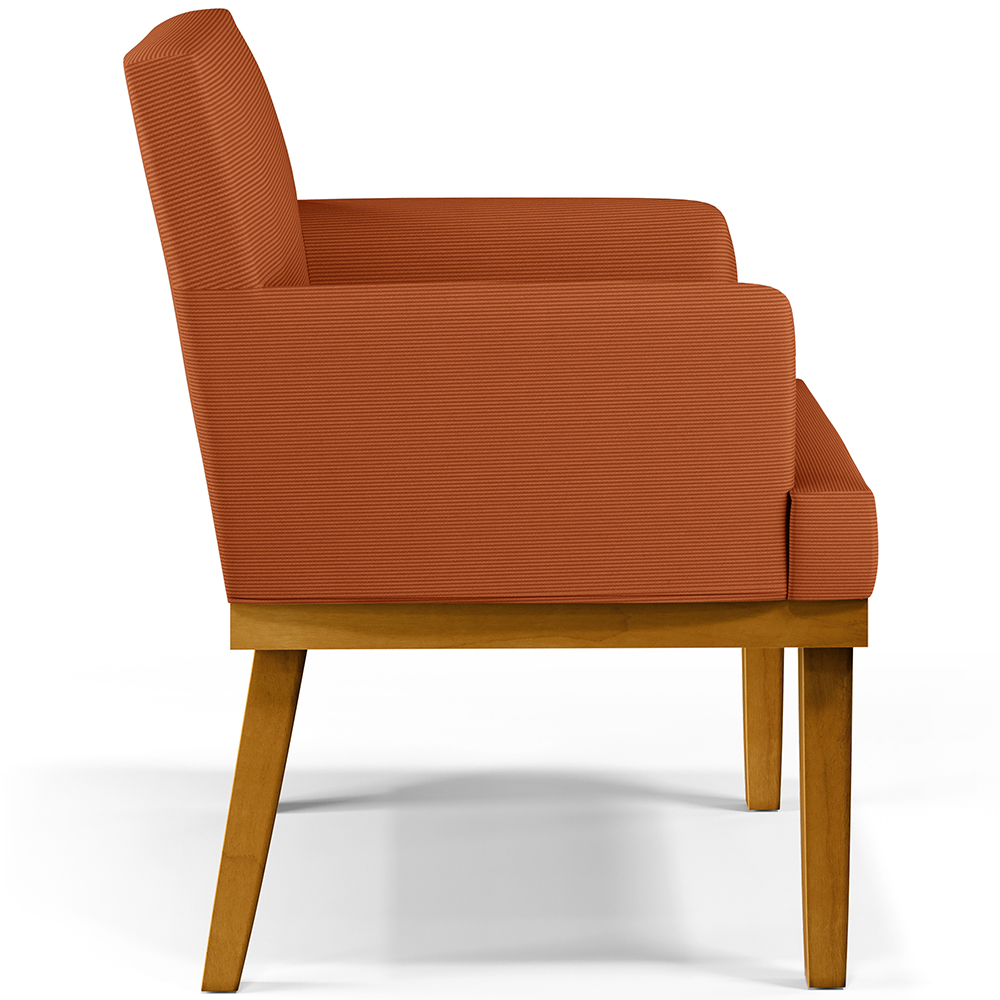 Kit 02 Poltronas Decorativas Sala De Estar Beatriz Base Mel W01 Tecido Terracota - Lyam Decor