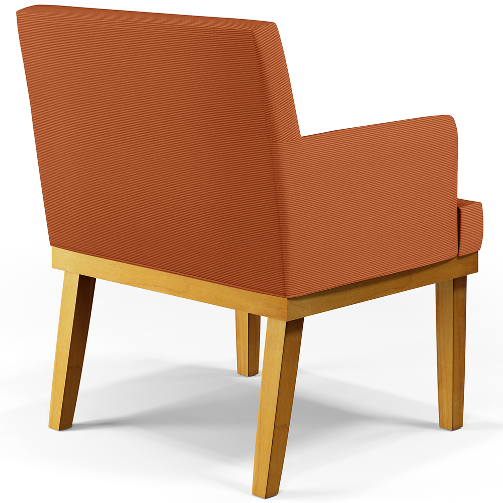 Kit 02 Poltronas Decorativas Sala De Estar Beatriz Base Mel W01 Tecido Terracota - Lyam Decor