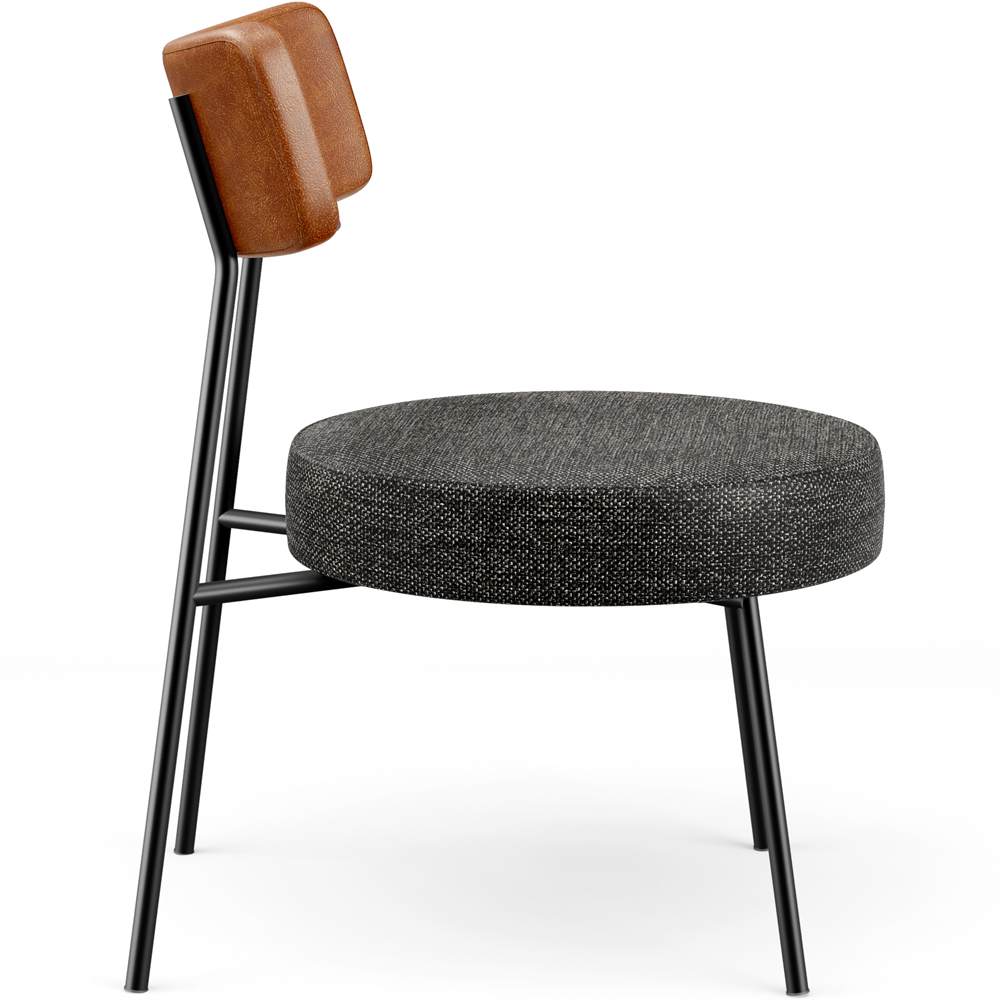 Kit 02 Poltronas Decorativas Sala De Estar Fixa Londres L02 Couríssimo Camel Linho Chumbo - Lyam