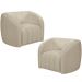 Kit 02 Poltronas Decorativas Sala De Estar Lazio M03 Bouclê Bege - Lyam Decor