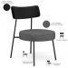 Kit 02 Poltronas Decorativas Sala De Estar Londres L02 Couríssimo Preto Linho Cinza Escuro - Lyam