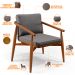 Kit 02 Poltronas Decorativas Sala Estar Cintas de Corano Lavínia B04 Linho Cinza Escuro - Lyam Decor