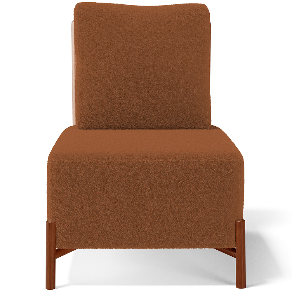 Kit 02 Poltronas Decorativas Sala Estar Living Hungria L02 Couríssimo Camel Bouclê Terracota - Lyam