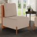 Kit 02 Poltronas Decorativas Sala Estar Living Hungria L02 Couríssimo Camel Linho Bege Escuro - Lyam