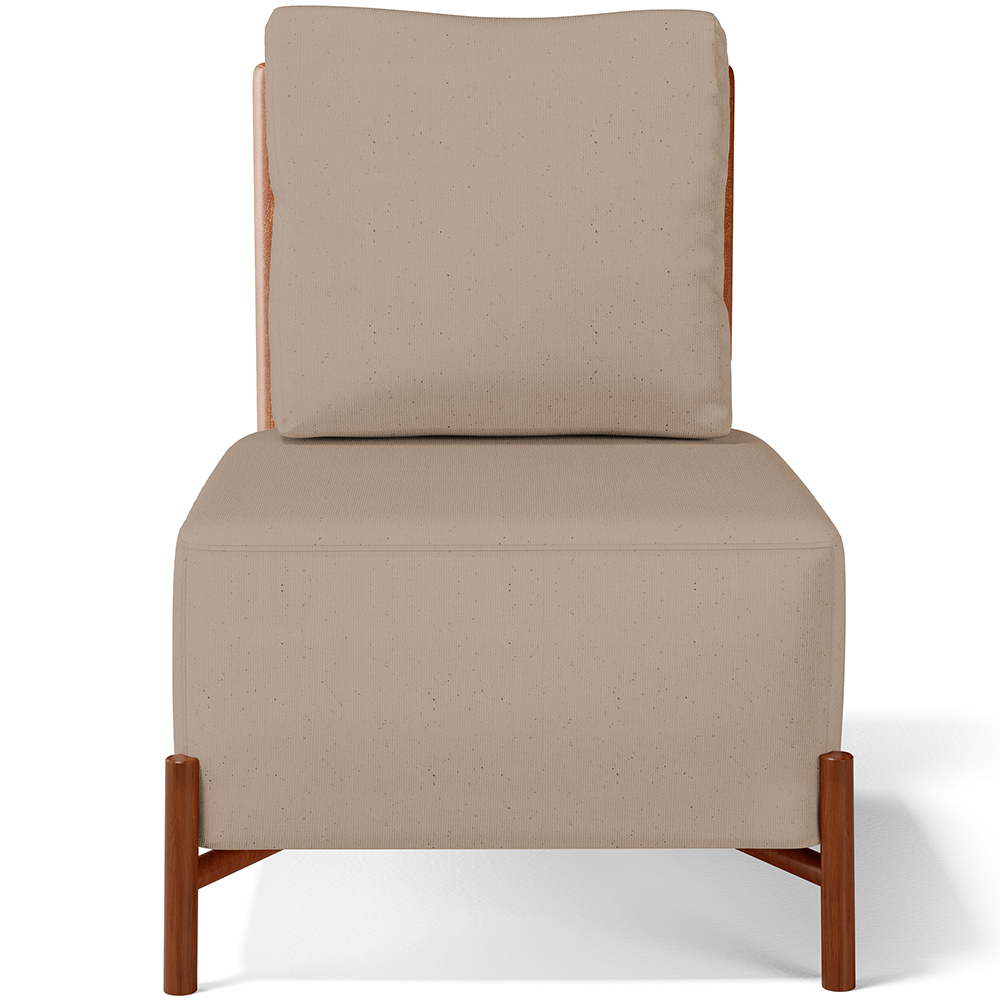 Kit 02 Poltronas Decorativas Sala Estar Living Hungria L02 Couríssimo Camel Linho Bege Escuro - Lyam