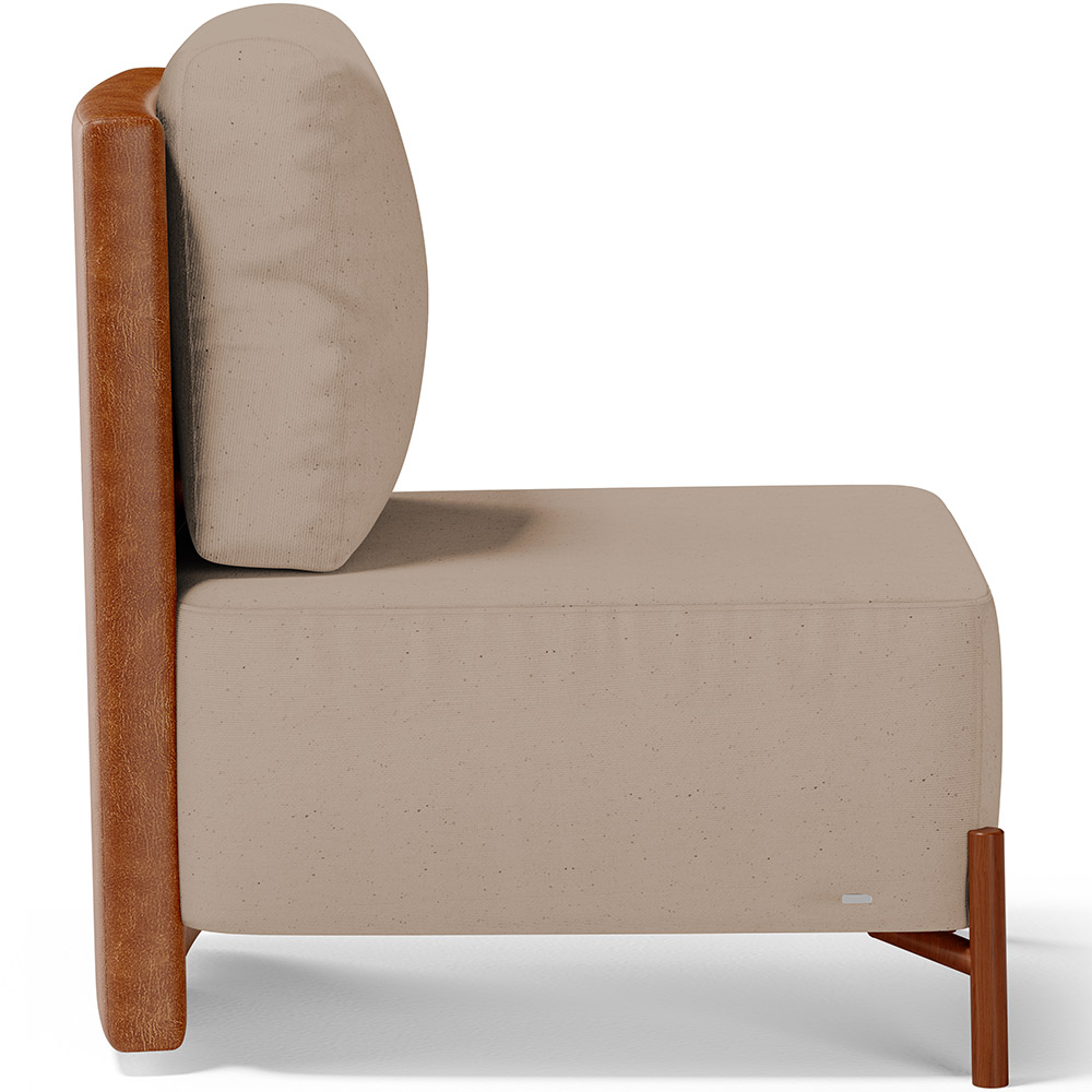 Kit 02 Poltronas Decorativas Sala Estar Living Hungria L02 Couríssimo Camel Linho Bege Escuro - Lyam