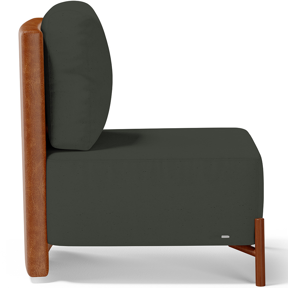 Kit 02 Poltronas Decorativas Sala Estar Living Hungria L02 Couríssimo Camel Linho Verde Musgo - Lyam