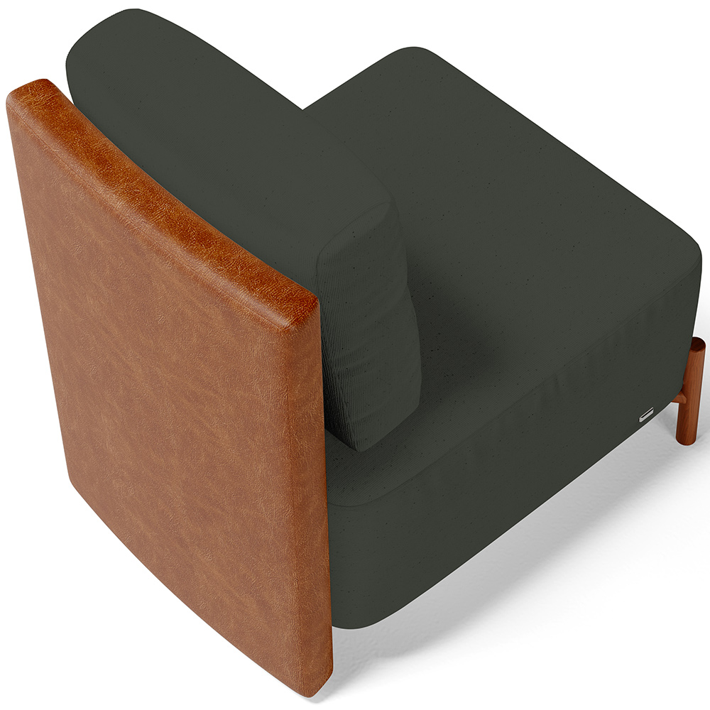 Kit 02 Poltronas Decorativas Sala Estar Living Hungria L02 Couríssimo Camel Linho Verde Musgo - Lyam