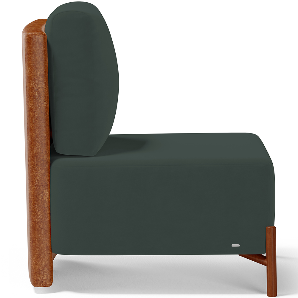 Kit 02 Poltronas Decorativas Sala Estar Living Hungria L02 Couríssimo Camel Suede Verde Musgo - Lyam