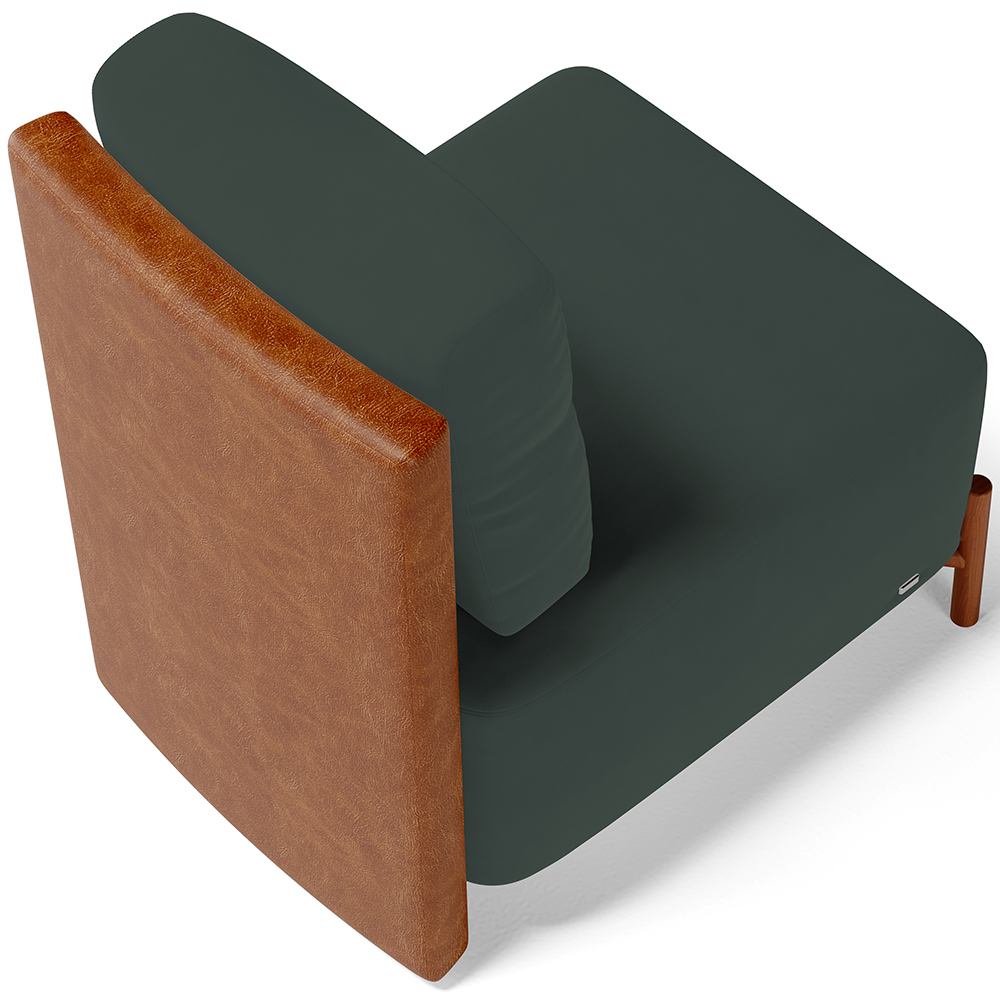 Kit 02 Poltronas Decorativas Sala Estar Living Hungria L02 Couríssimo Camel Suede Verde Musgo - Lyam
