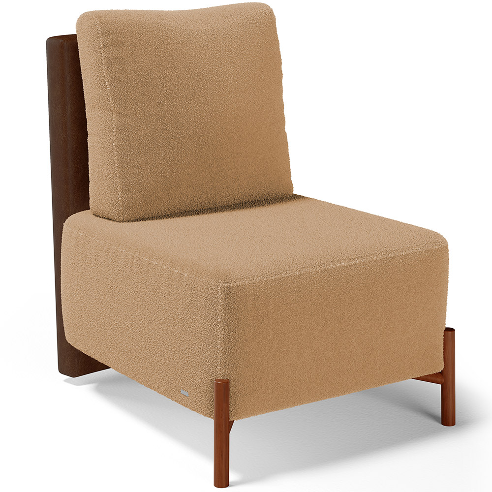 Kit 02 Poltronas Decorativas Sala Estar Living Hungria L02 Couríssimo Marrom Bouclê Mostarda - Lyam