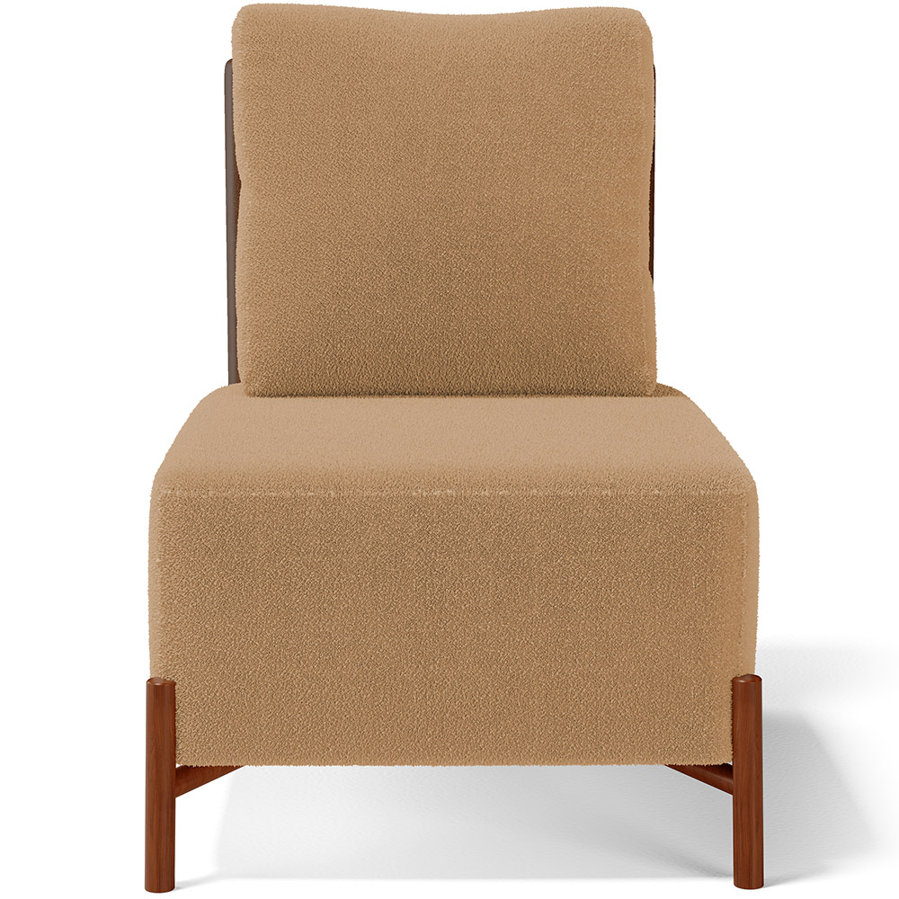 Kit 02 Poltronas Decorativas Sala Estar Living Hungria L02 Couríssimo Marrom Bouclê Mostarda - Lyam