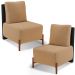 Kit 02 Poltronas Decorativas Sala Estar Living Hungria L02 Couríssimo Preto Bouclê Mostarda - Lyam