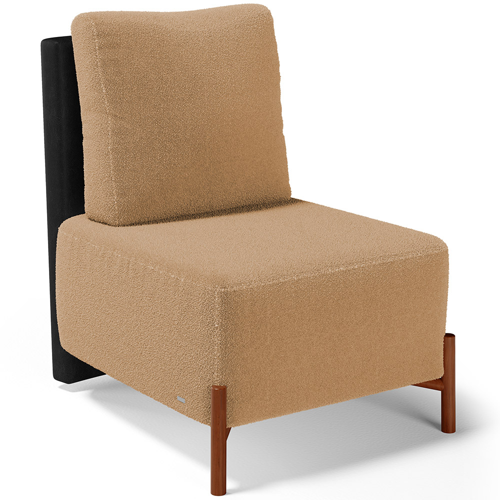 Kit 02 Poltronas Decorativas Sala Estar Living Hungria L02 Couríssimo Preto Bouclê Mostarda - Lyam