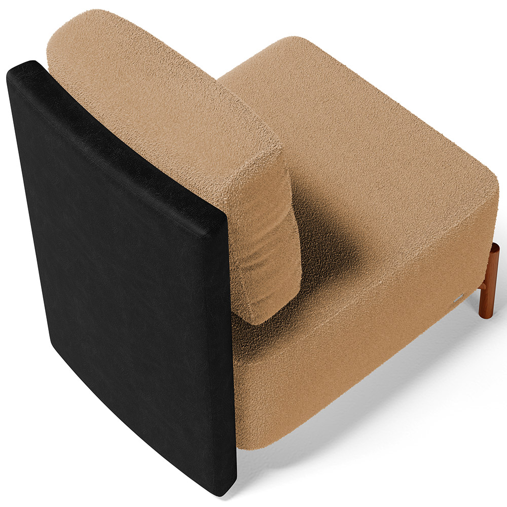 Kit 02 Poltronas Decorativas Sala Estar Living Hungria L02 Couríssimo Preto Bouclê Mostarda - Lyam