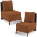 Kit 02 Poltronas Decorativas Sala Estar Living Hungria L02 Couríssimo Preto Bouclê Terracota - Lyam