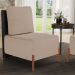 Kit 02 Poltronas Decorativas Sala Estar Living Hungria L02 Couríssimo Preto Linho Bege Escuro - Lyam