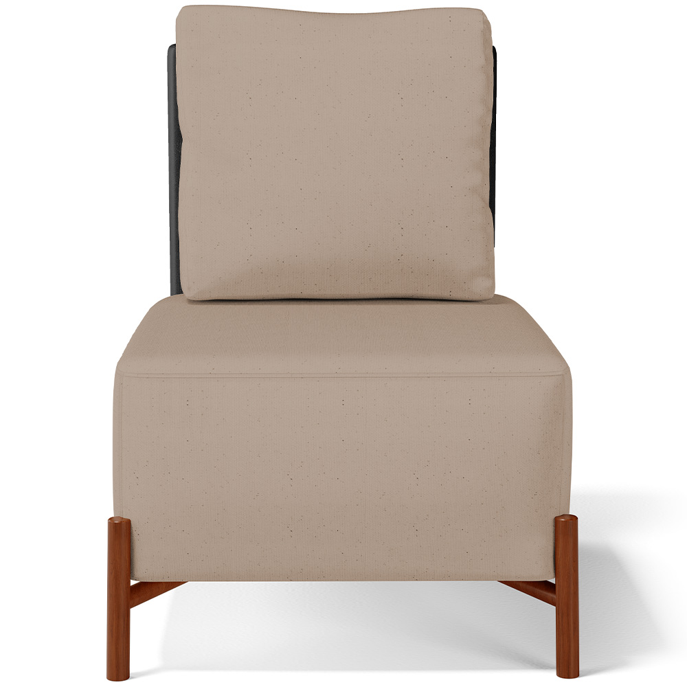 Kit 02 Poltronas Decorativas Sala Estar Living Hungria L02 Couríssimo Preto Linho Bege Escuro - Lyam