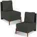 Kit 02 Poltronas Decorativas Sala Estar Living Hungria L02 Couríssimo Preto Linho Verde Musgo - Lyam